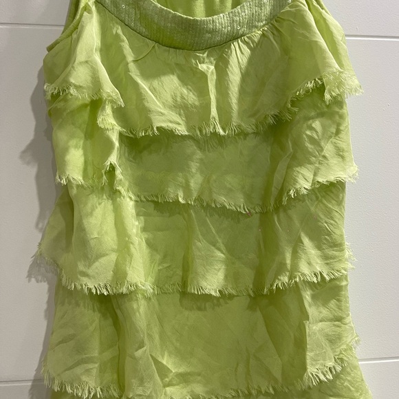 Italian Blouse in Green Lime one size fits all - Picture 2 of 4